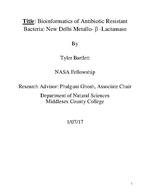Bioinformatics of Antibiotic Resistant Bacteria: New Delhi Metallo-β-Lactamase